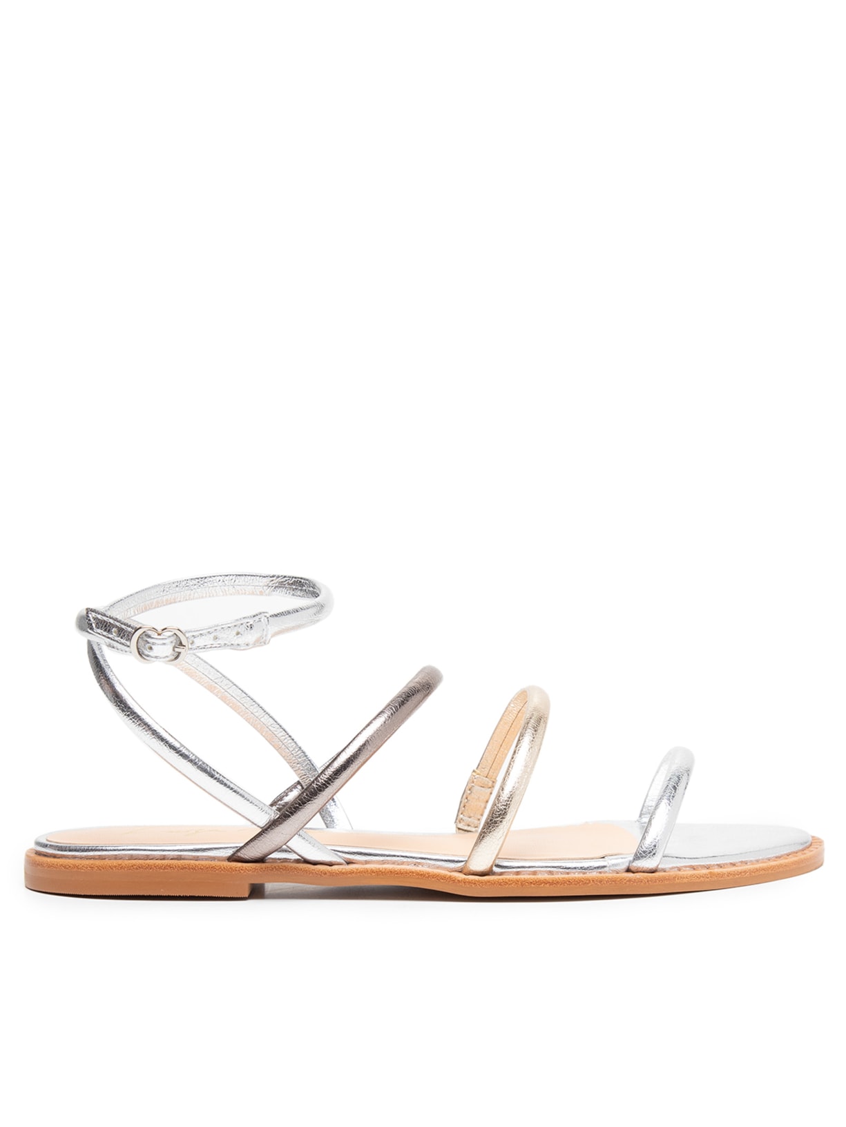 Sandália Feminina Metalcolor Nud - Prata