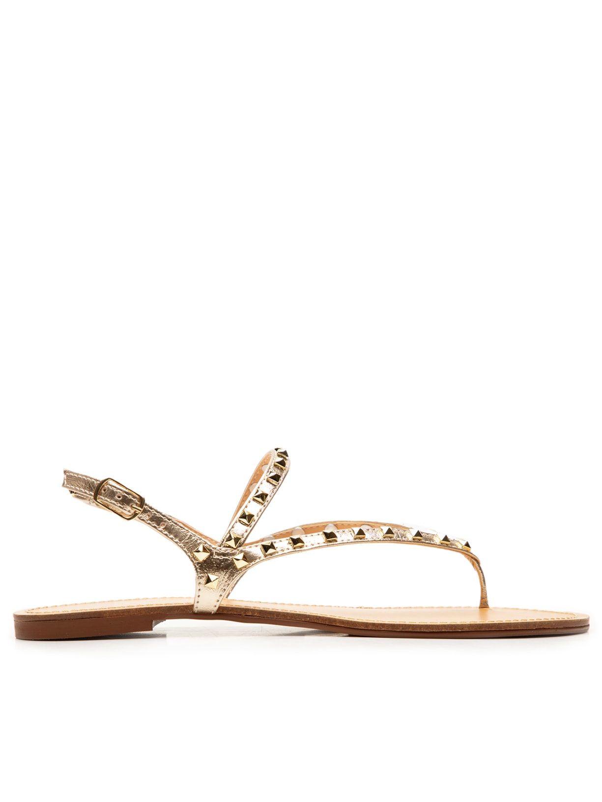 Sandália Feminina Metalcolor Nude Metais Multi Ouro - Dourado