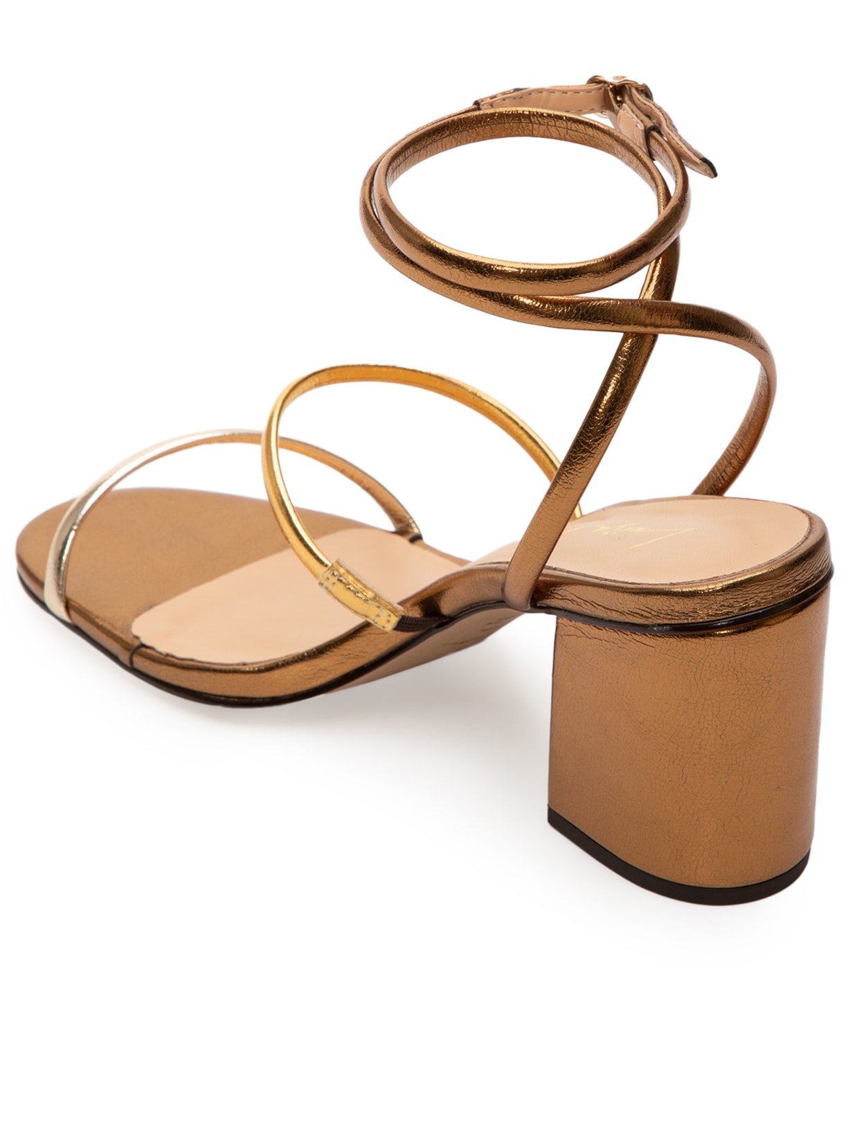 Sandália Feminina Metalcolor Nude Metalcolor Ouro Metálico Dourado Luiza Barcelos