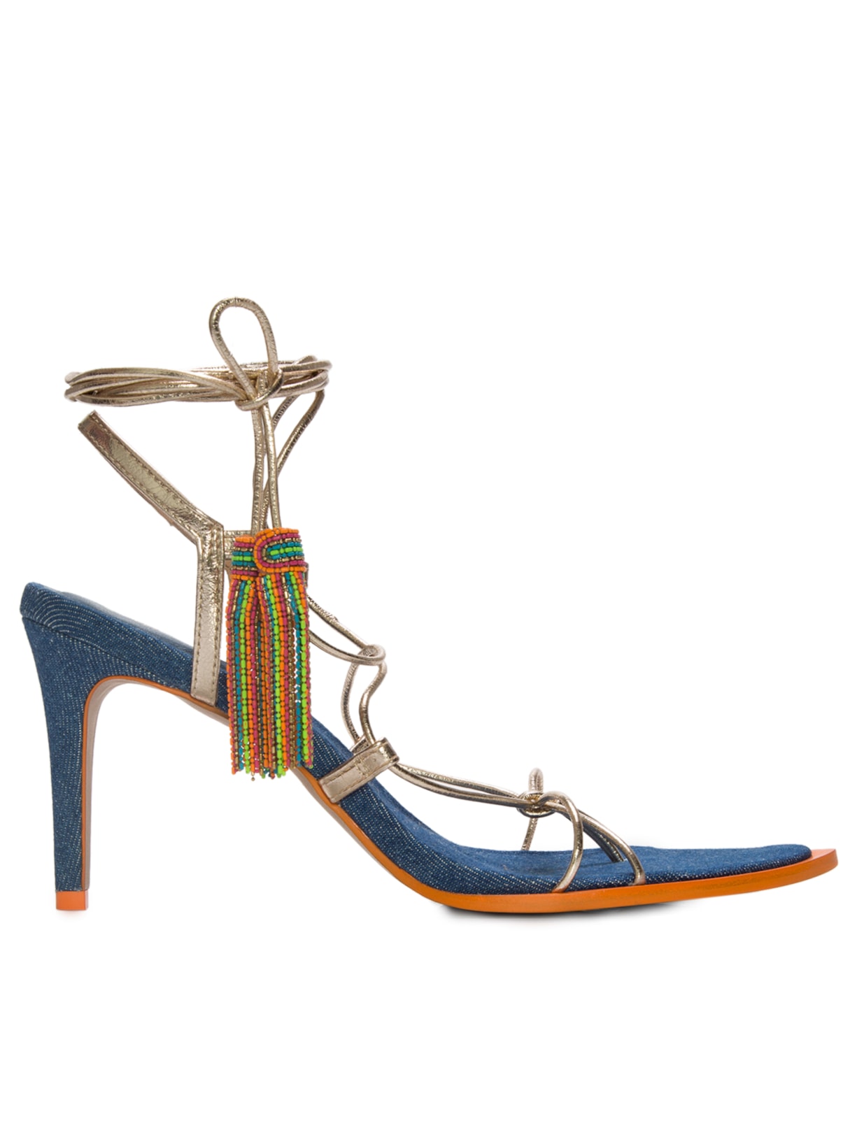 Sandália Feminina Metalcolor Nude Tec.new Denim Indigo - Azul