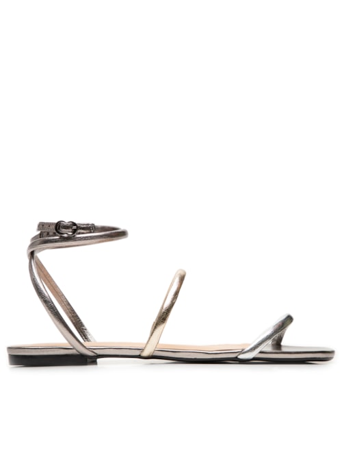 Sandália Feminina Metalcolor - Prata