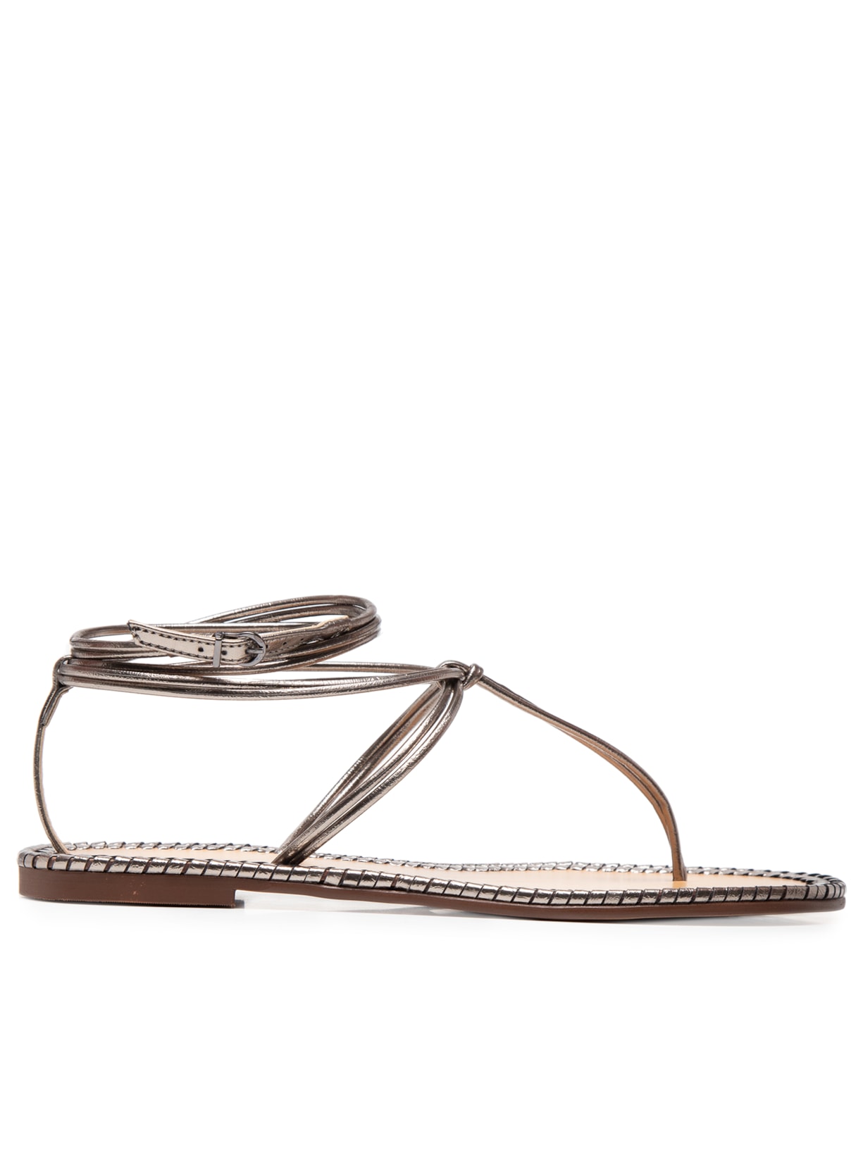 Sandália Feminina Metalcolor Rasteira - Prata