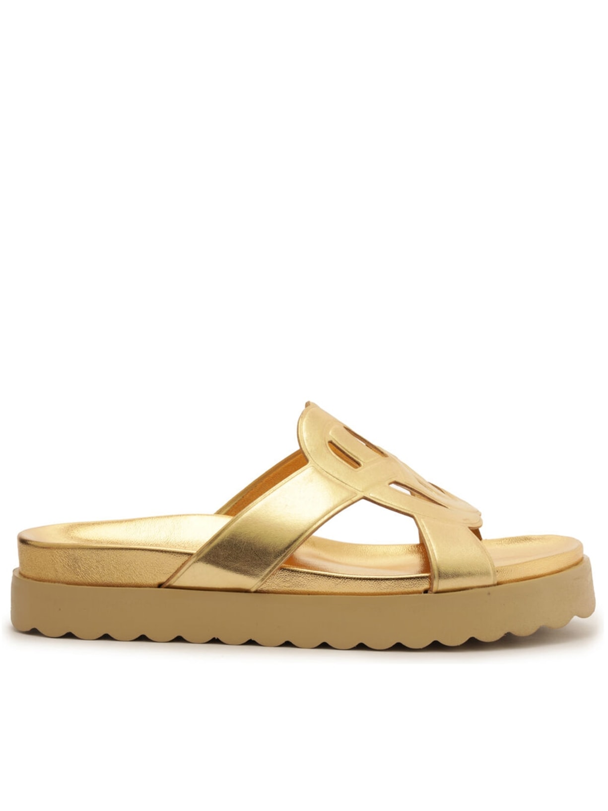 Sandália Feminina Metálica - Dourado