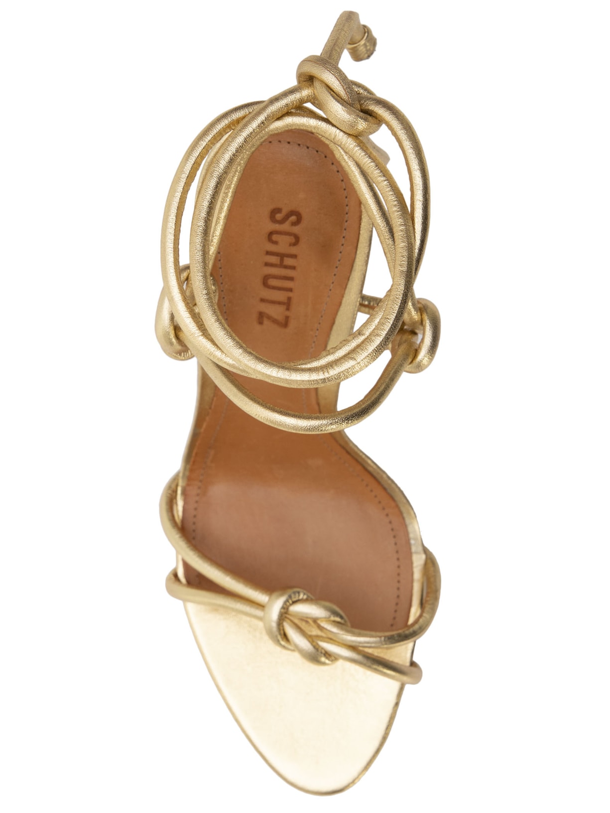 Sandália Feminina Metalizada Dourado Schutz
