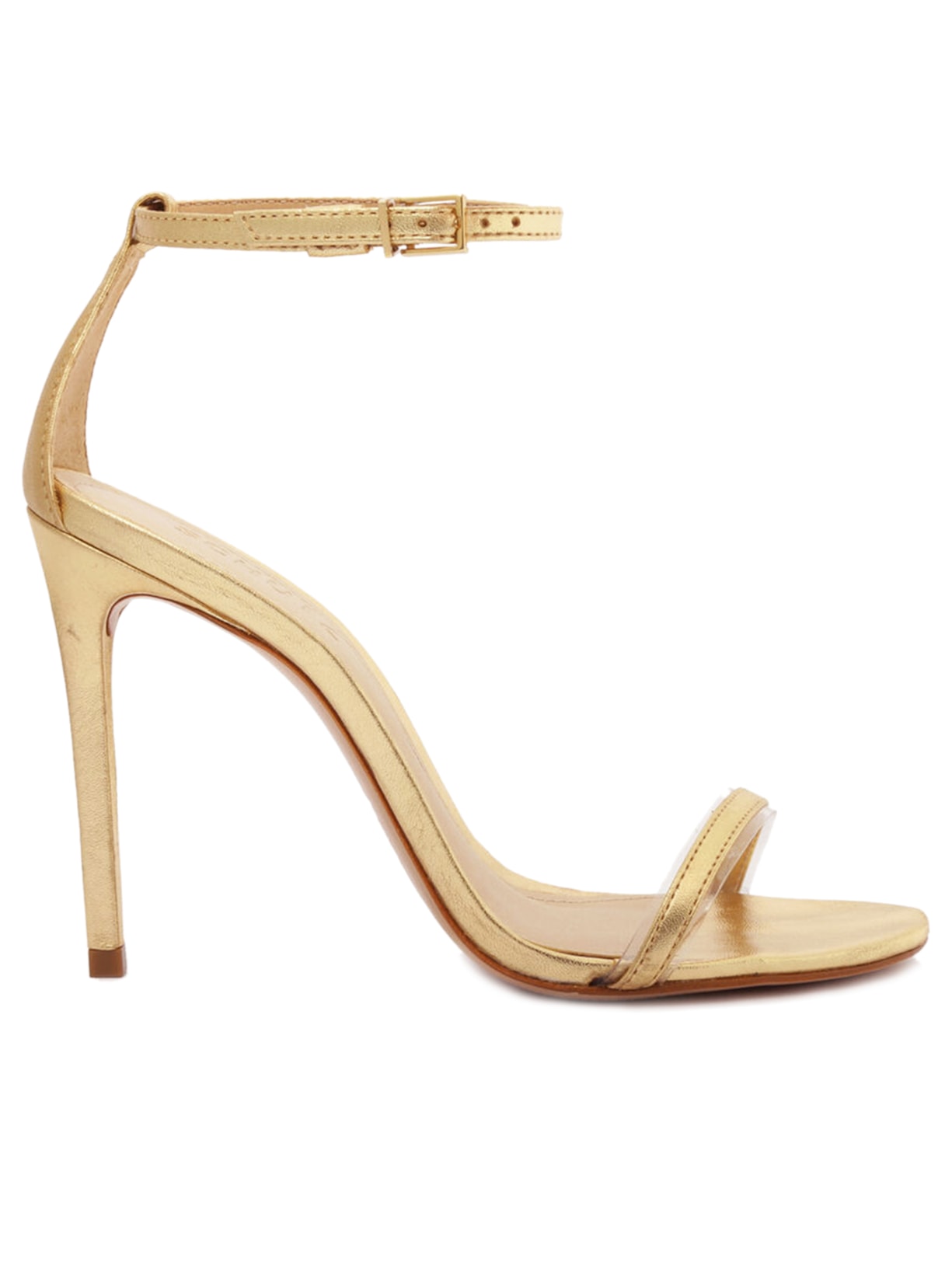 Sandália Feminina Minimal Vinil Dourado Schutz