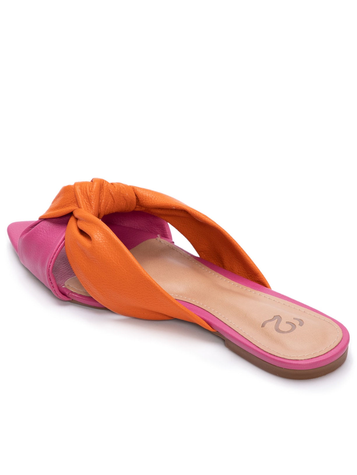 Sandália Feminina Mule Bico Fino Aberto Rosa '2Essential