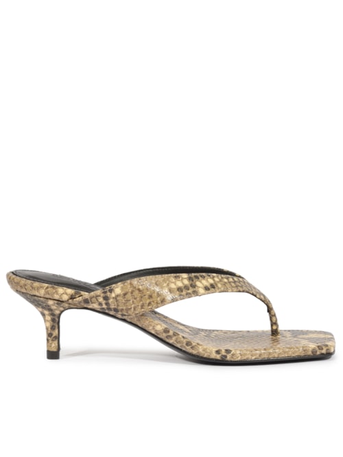 Sandália Feminina Mule Couro - Animal Print