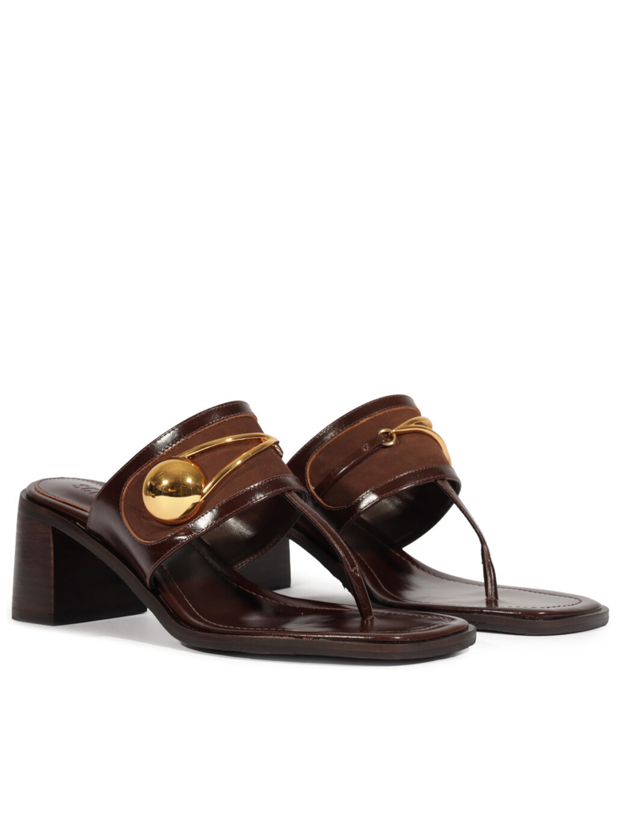 Sandália Feminina Mule Couro Glam Marrom Schutz