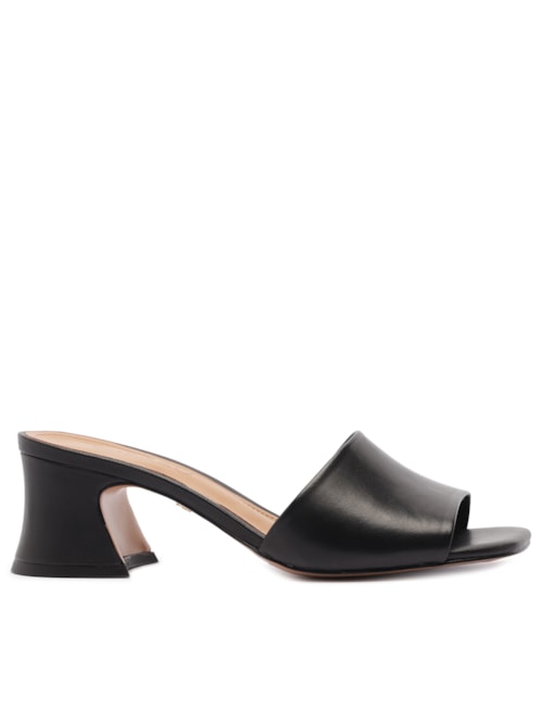 Sandália Feminina Mule Couro - Preto