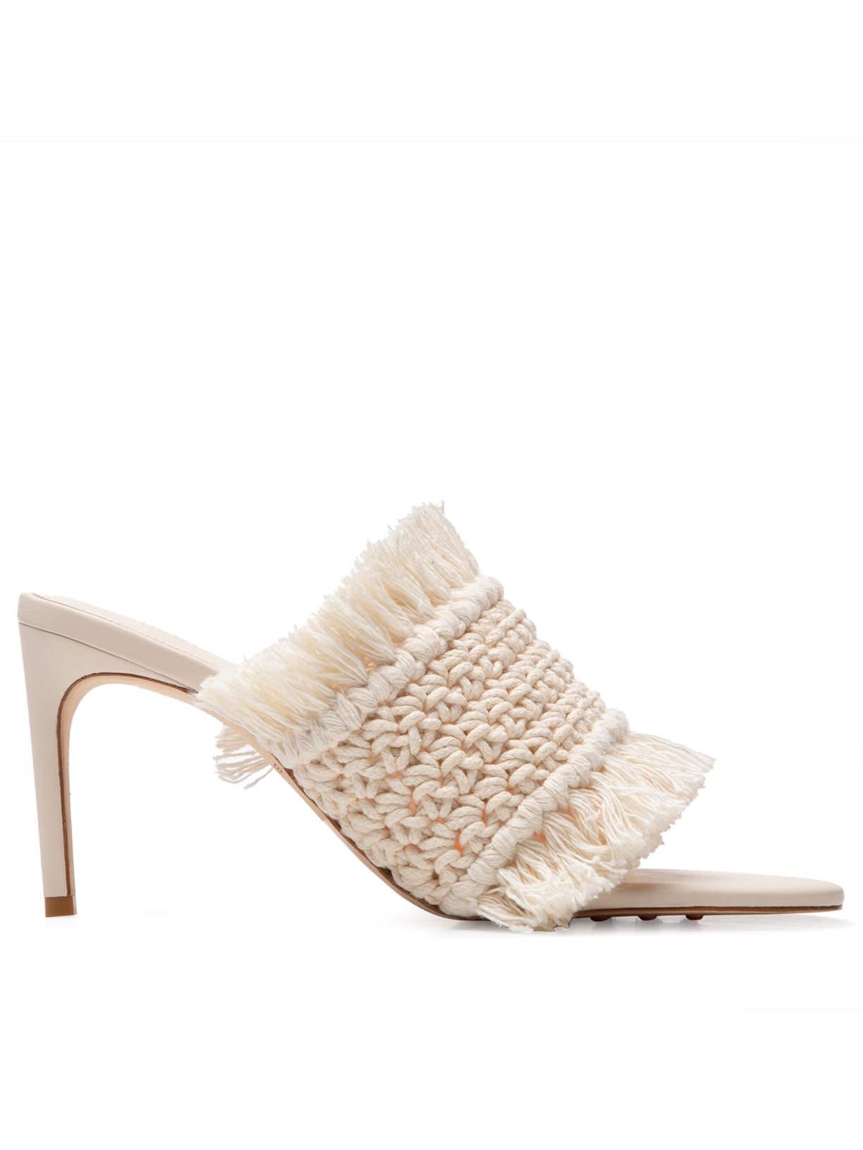 Sandália Feminina Mule De Crochet Desfiado - Off White