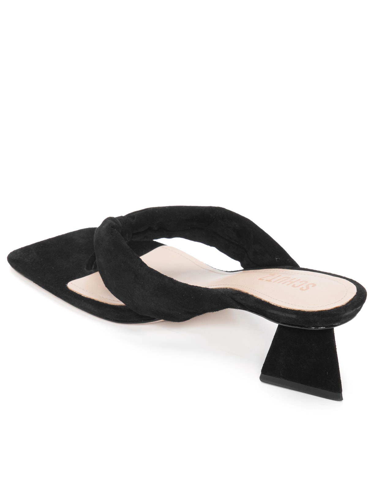 Sandália Feminina Mule Salto Anna Lizah Camurça Preto Schutz