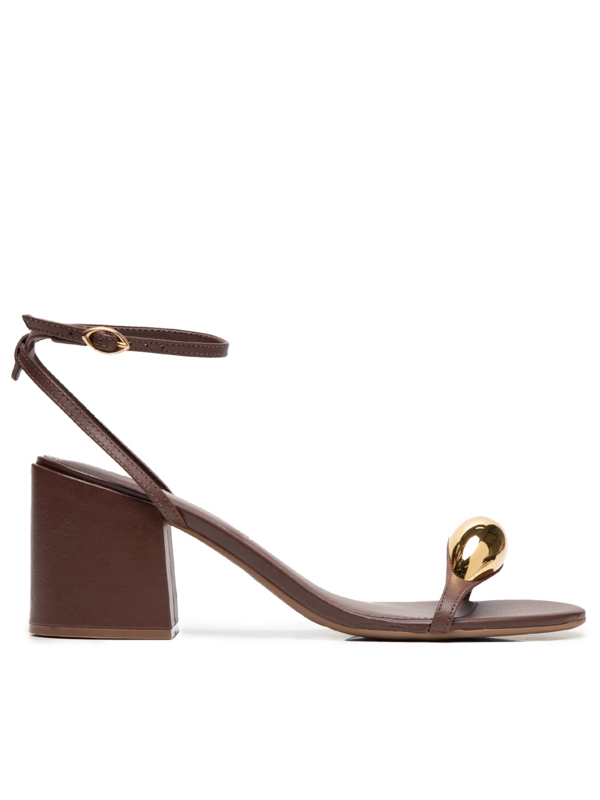 Sandália Feminina Nappa Capra Marrom Arezzo + Silvia Braz