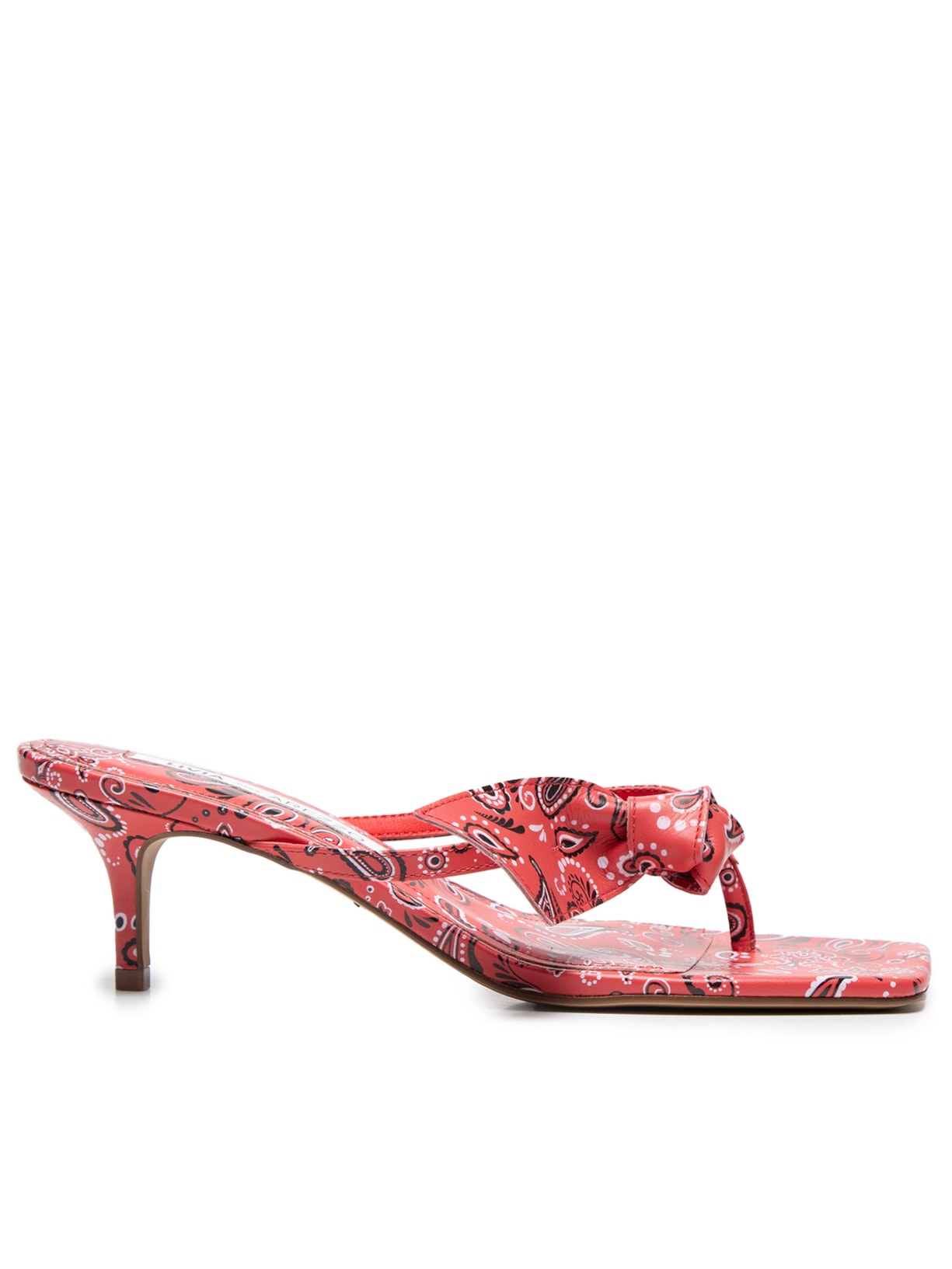 Sandália Feminina Paisley Salto Médio - Vermelho