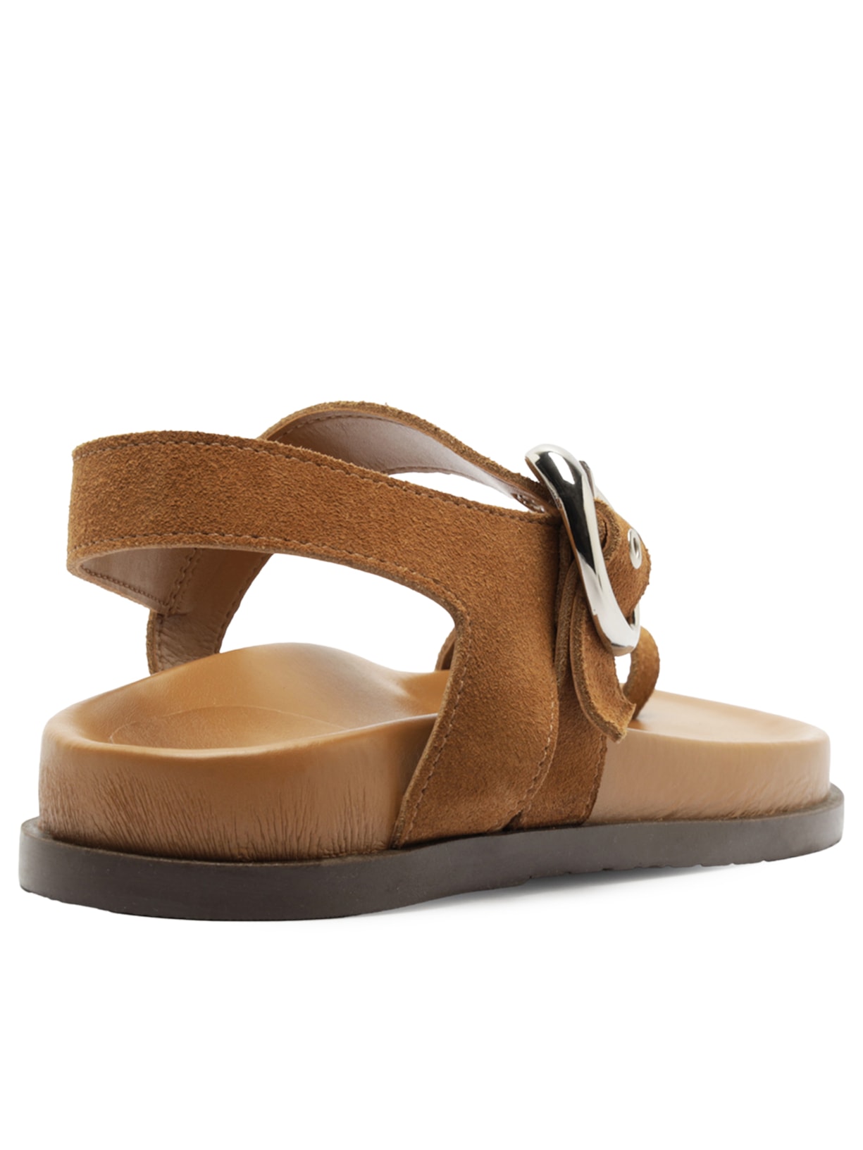 Sandália Feminina Papete Acamurçada Flatform Marrom Arezzo
