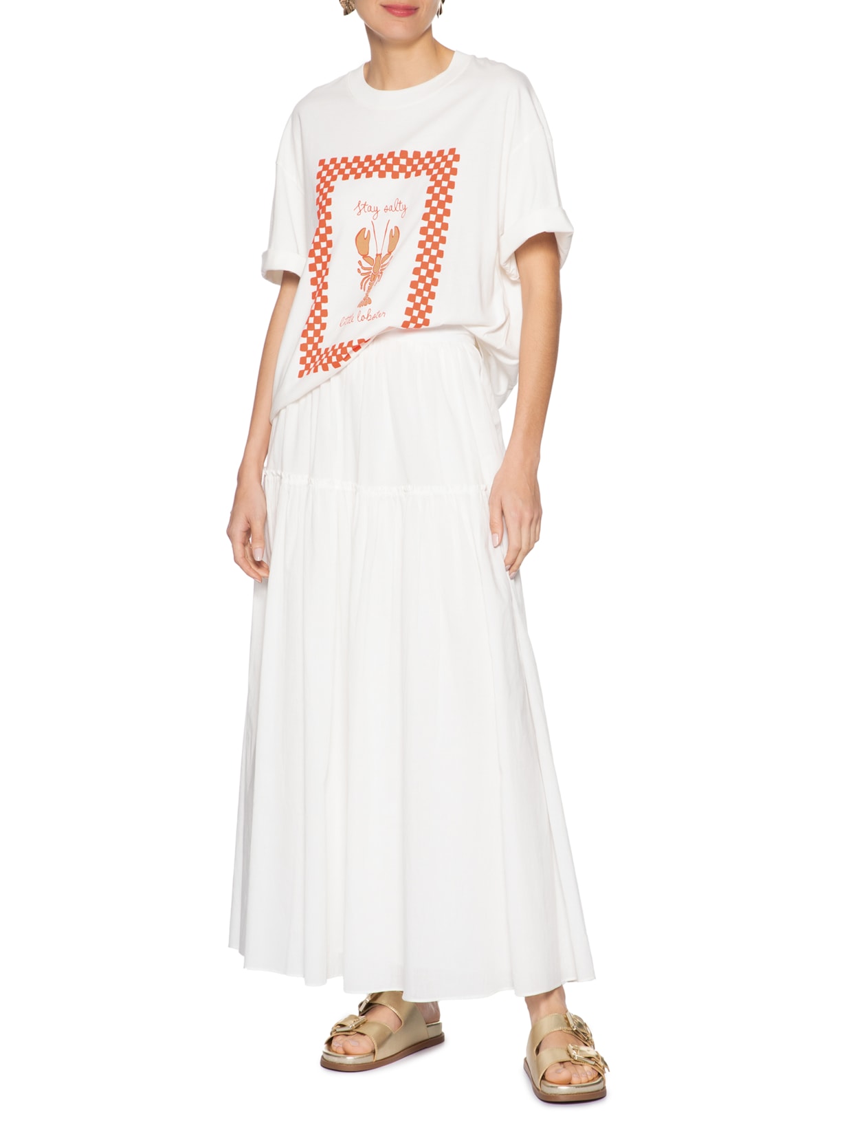 Sandália Feminina Papete Aurora Couro Dourado Schutz