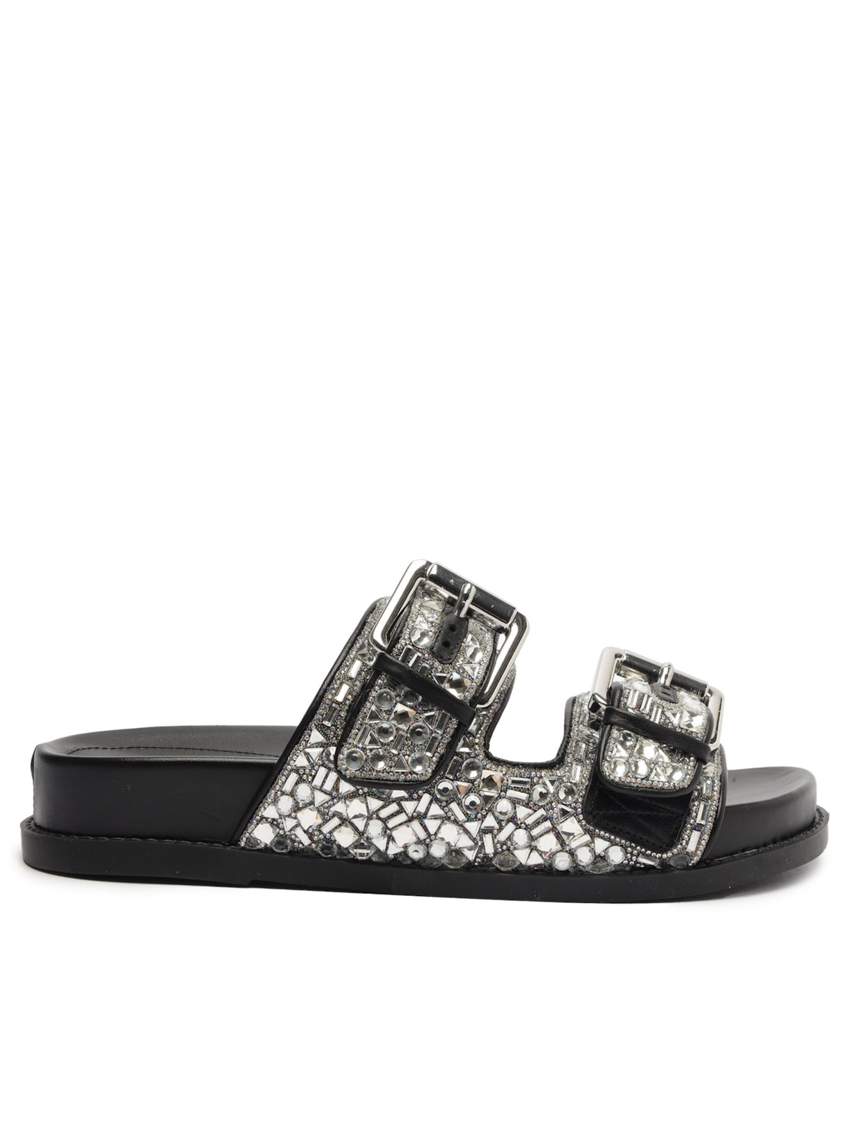 Sandália Feminina Papete Brilho - Preto