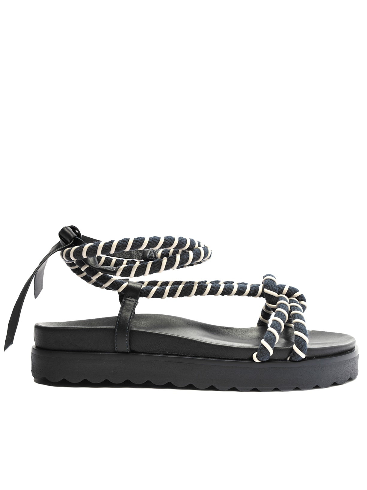 Sandália Feminina Papete Cordas - Azul