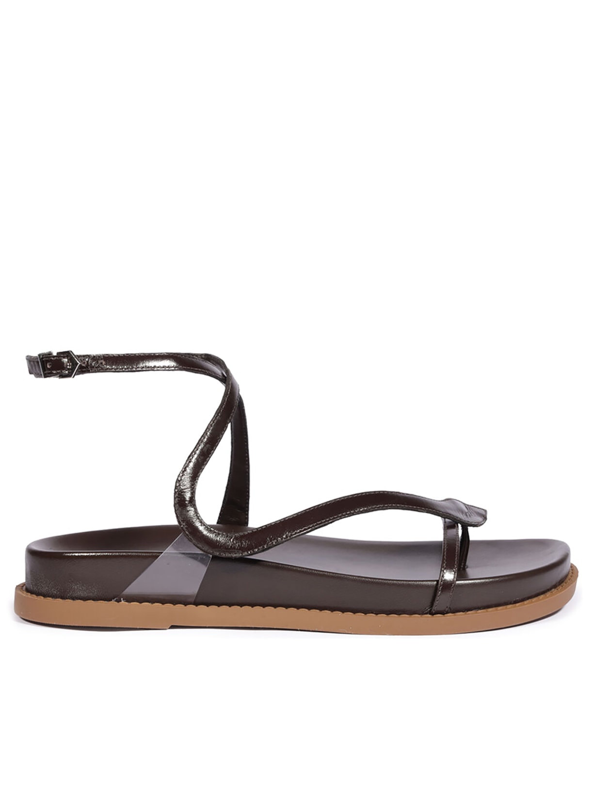 Sandália Feminina Papete Couro - Marrom