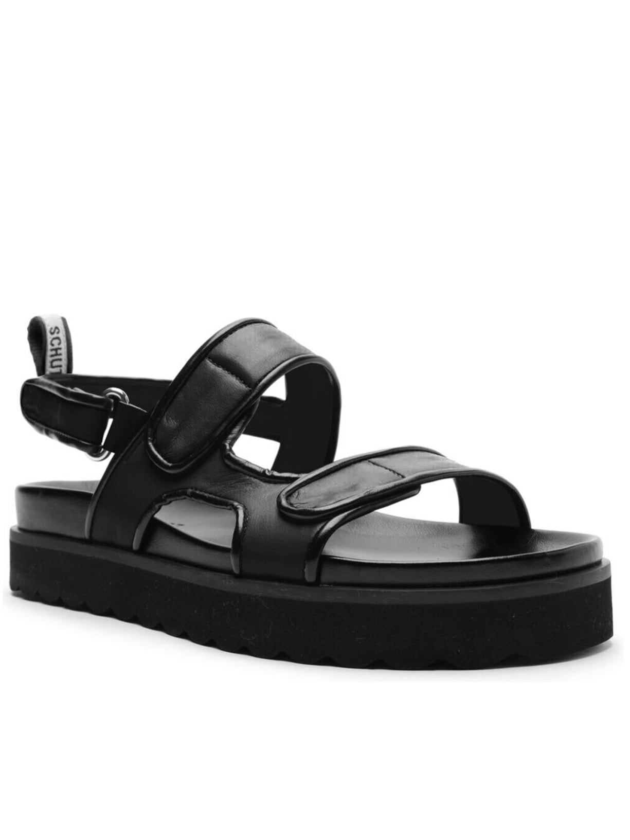 Sandália Feminina Papete Couro - Preto