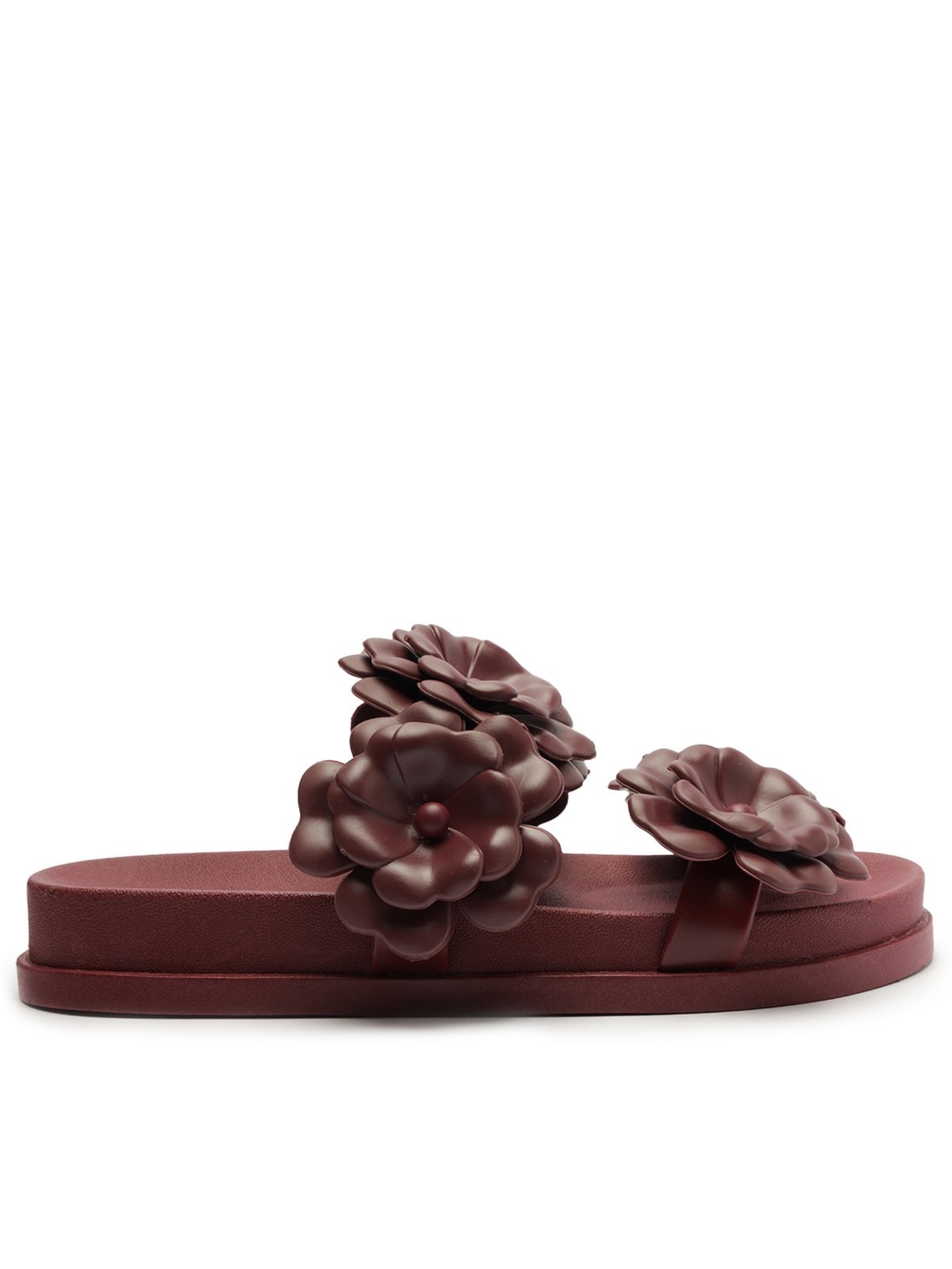 Sandália Feminina Papete Flores Brizza - Vermelho