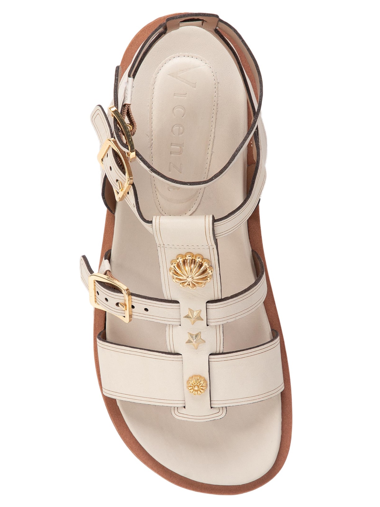 Sandália Feminina Papete Krystal Moon Off White Vicenza