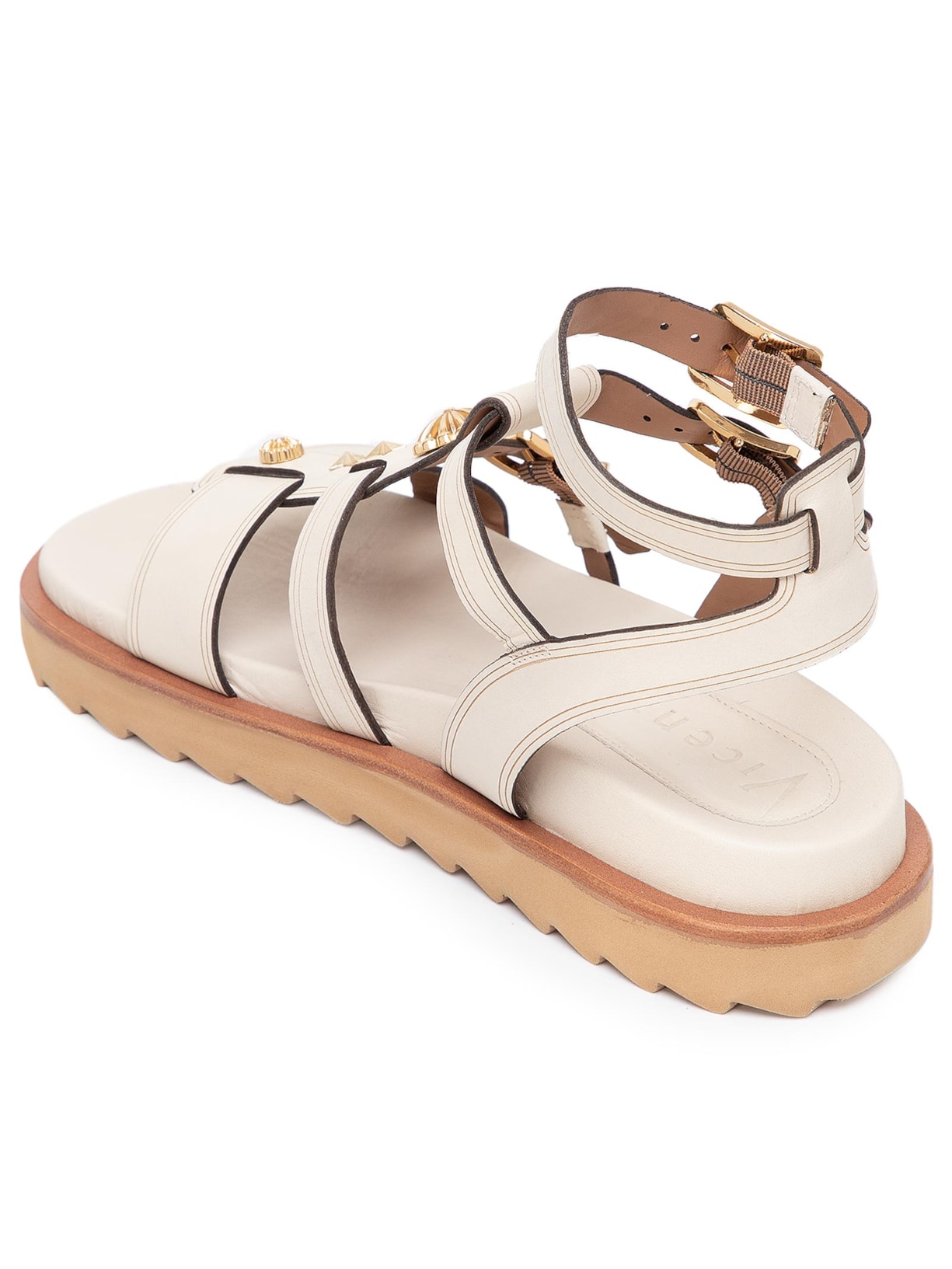 Sandália Feminina Papete Krystal Moon Off White Vicenza