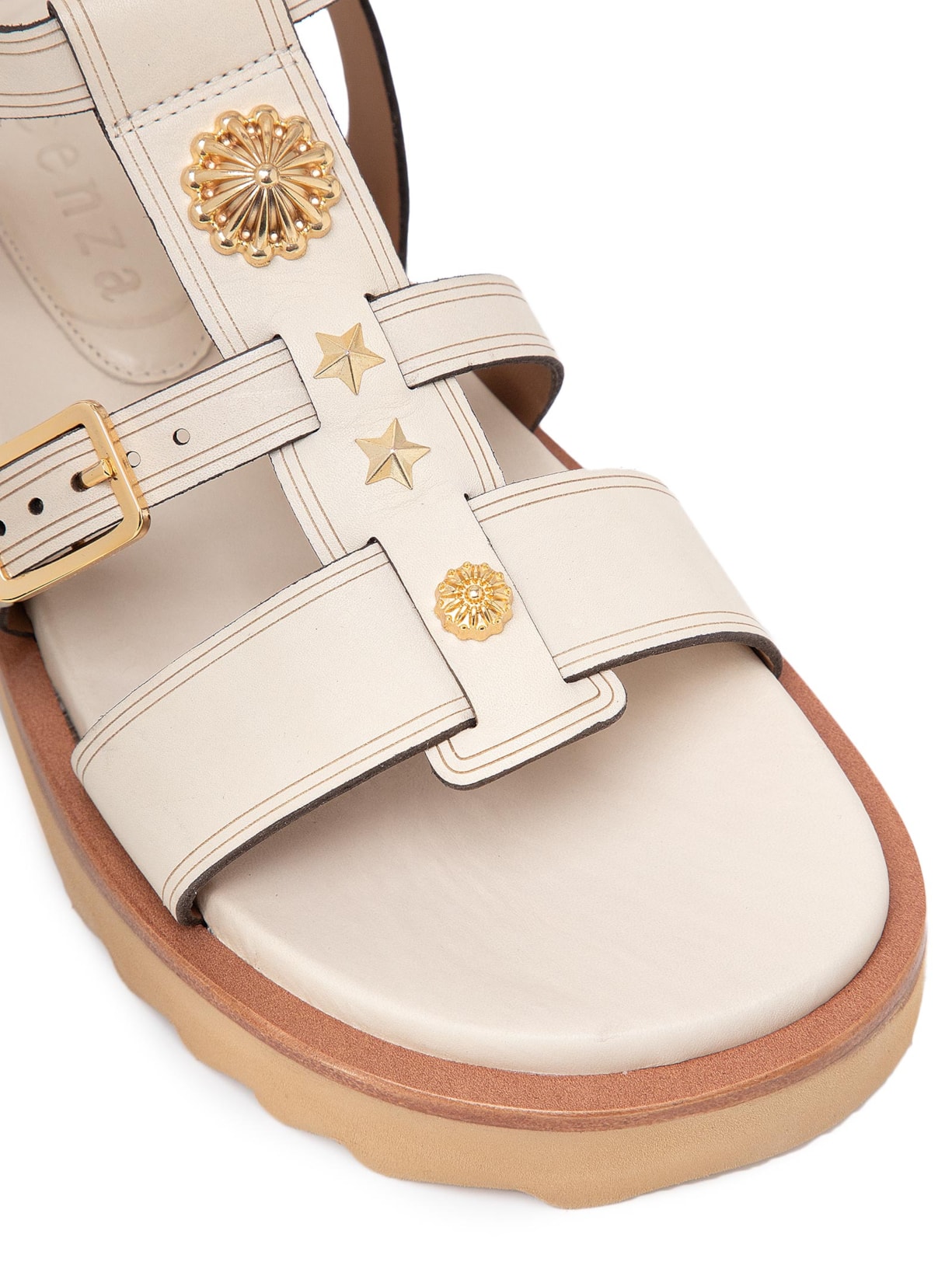 Sandália Feminina Papete Krystal Moon Off White Vicenza