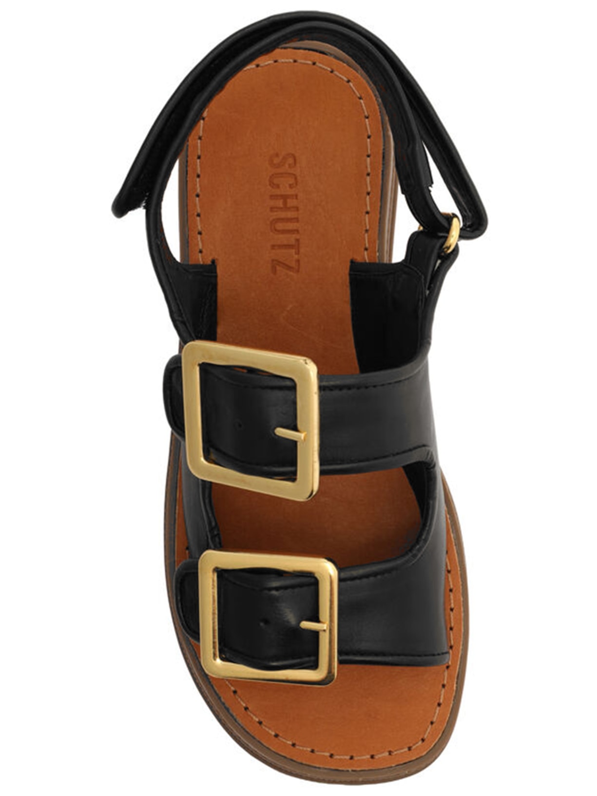 Sandália Feminina Papete Maxi Fivela Atanado Prime Preto Schutz