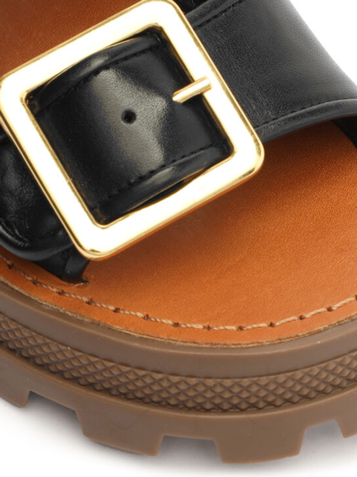 Sandália Feminina Papete Maxi Fivela Atanado Prime Preto Schutz