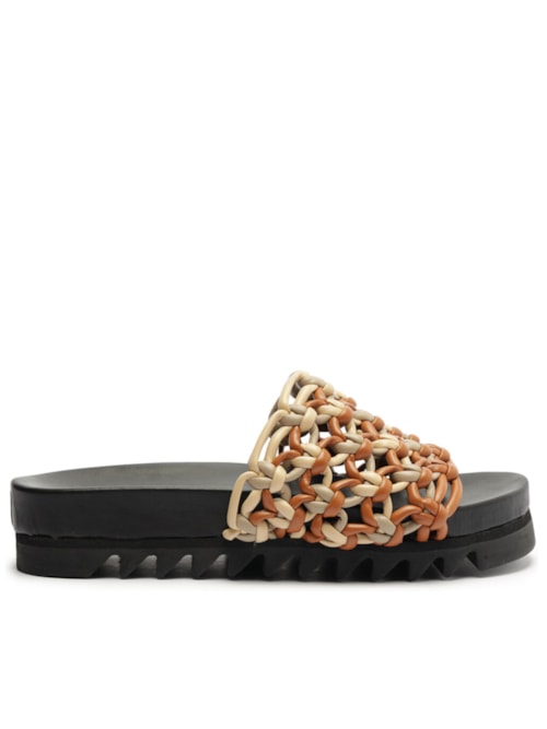 Sandália Feminina Papete Rosalia Sporty Colorida - Preto