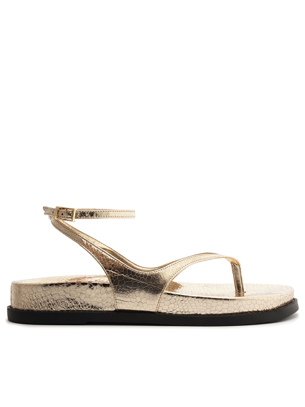 Sandália Feminina Papete Snake - Dourado