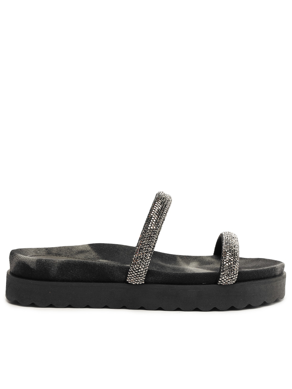 Sandália Feminina Papete Sparks Brilho - Preto