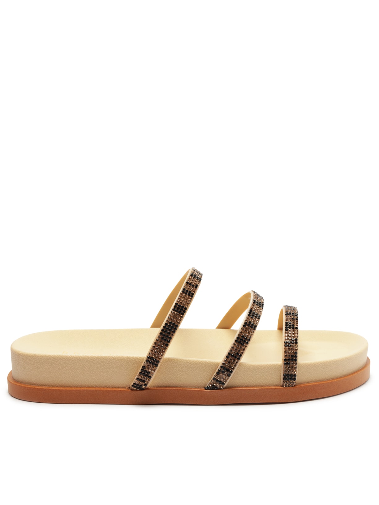 Sandália Feminina Papete Strass Luna Brizza - Bege