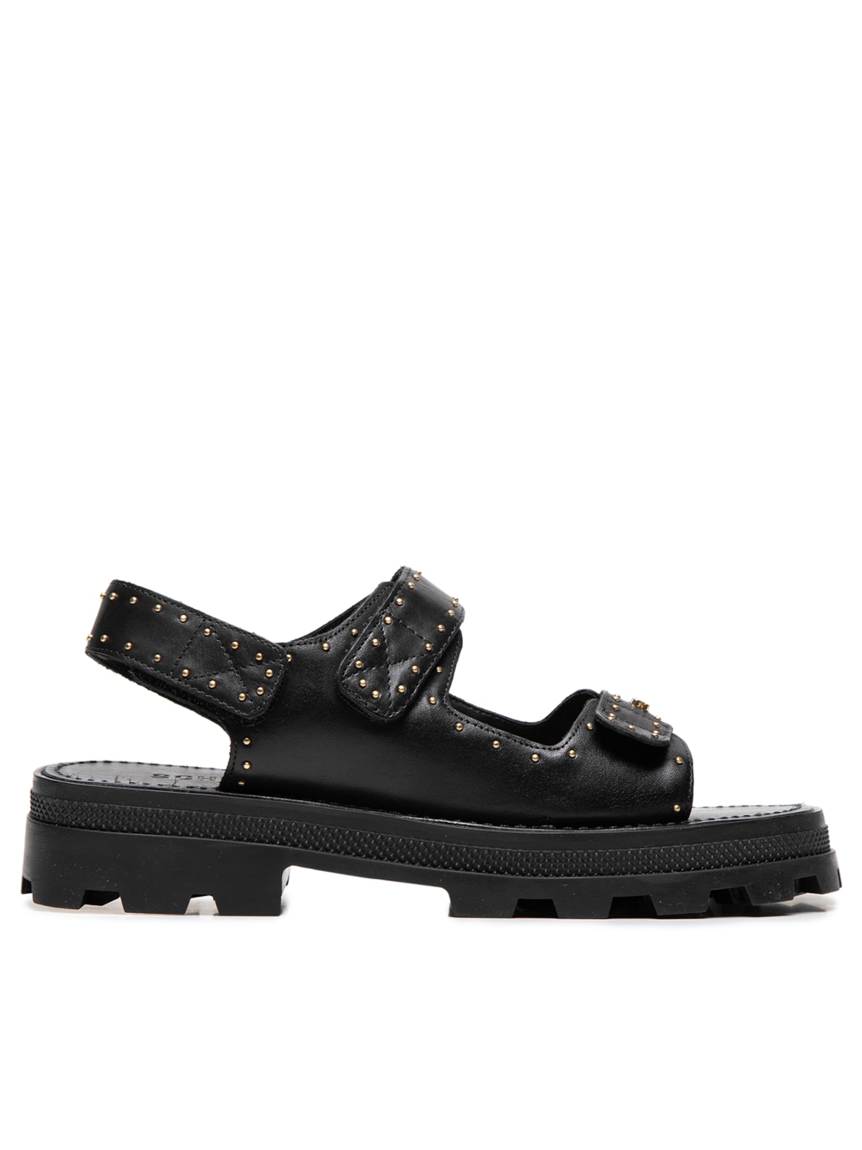 Sandália Feminina Papete Studs Tratorado - Preto