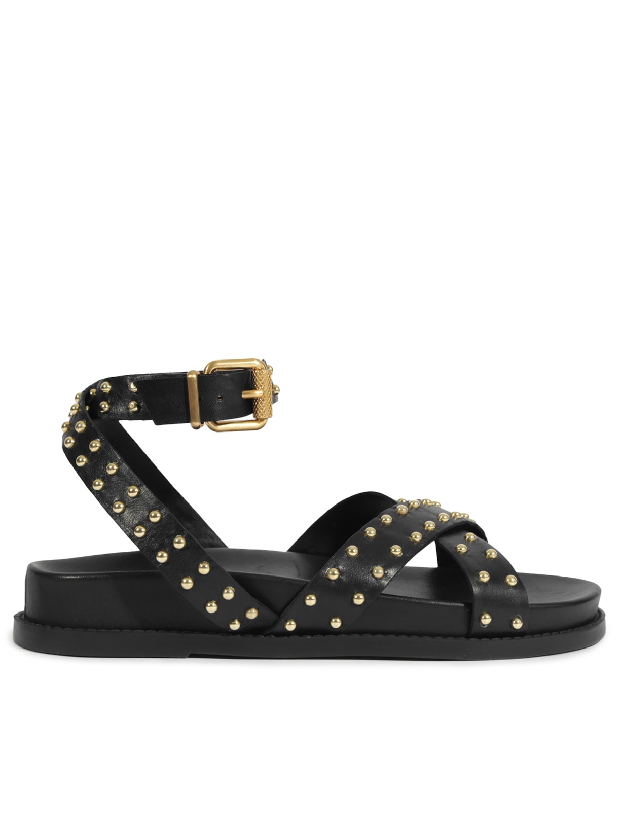 Sandália Feminina Papete Tiras - Preto