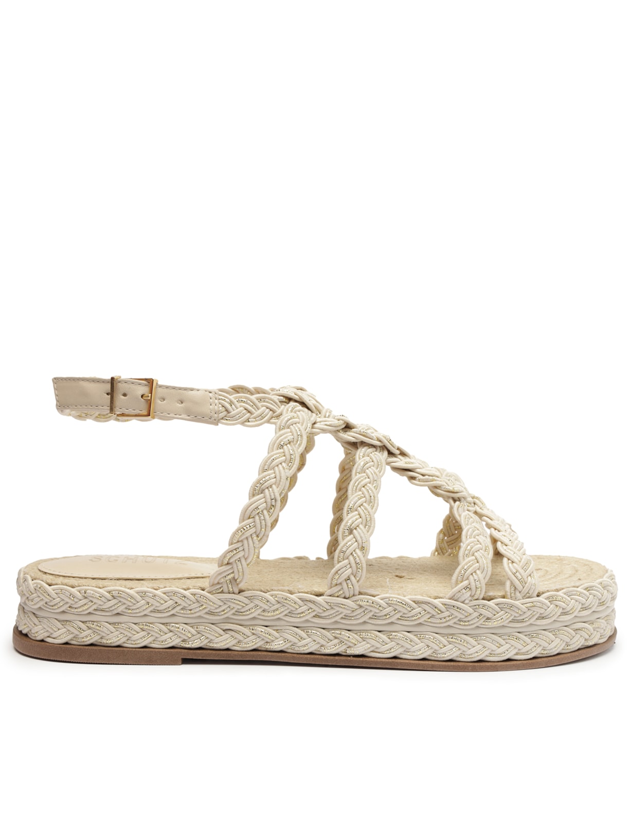 Sandália Feminina Papete Trançada - Off White