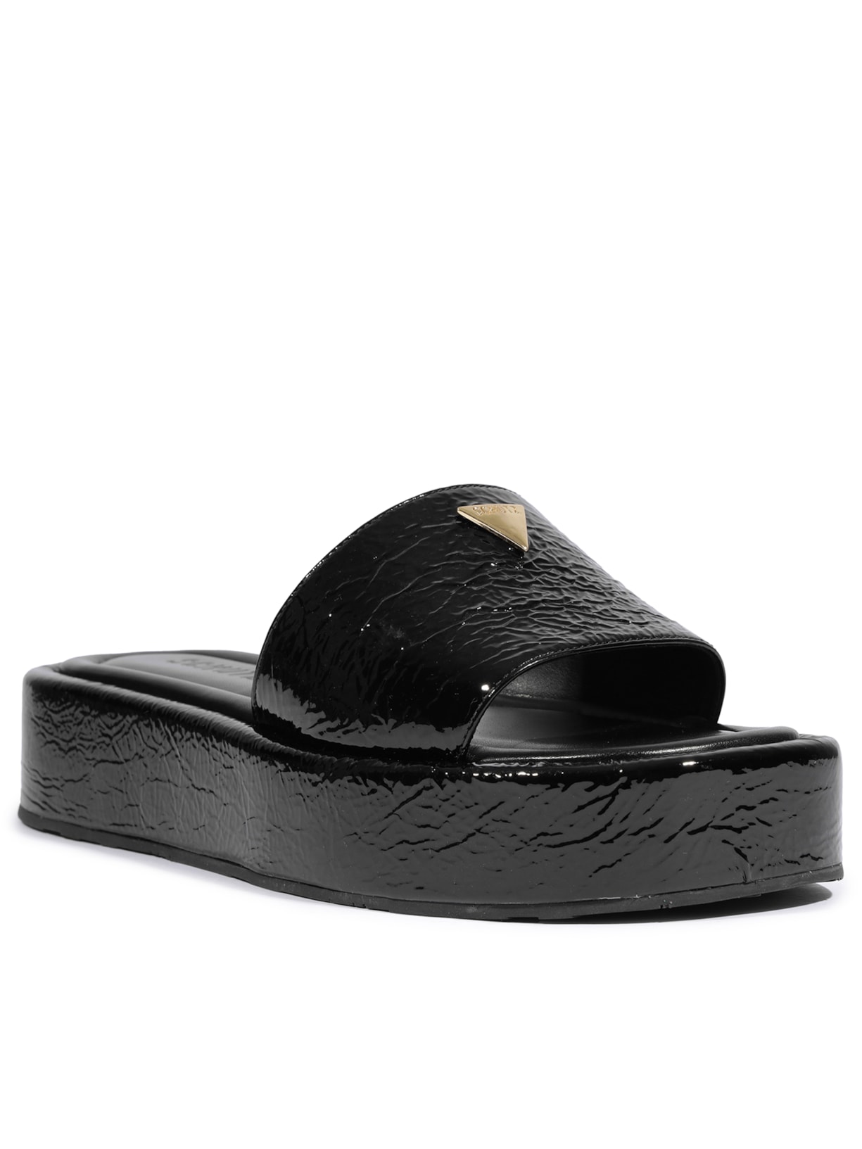 Sandália Feminina Papete Viena Couro Preto Schutz