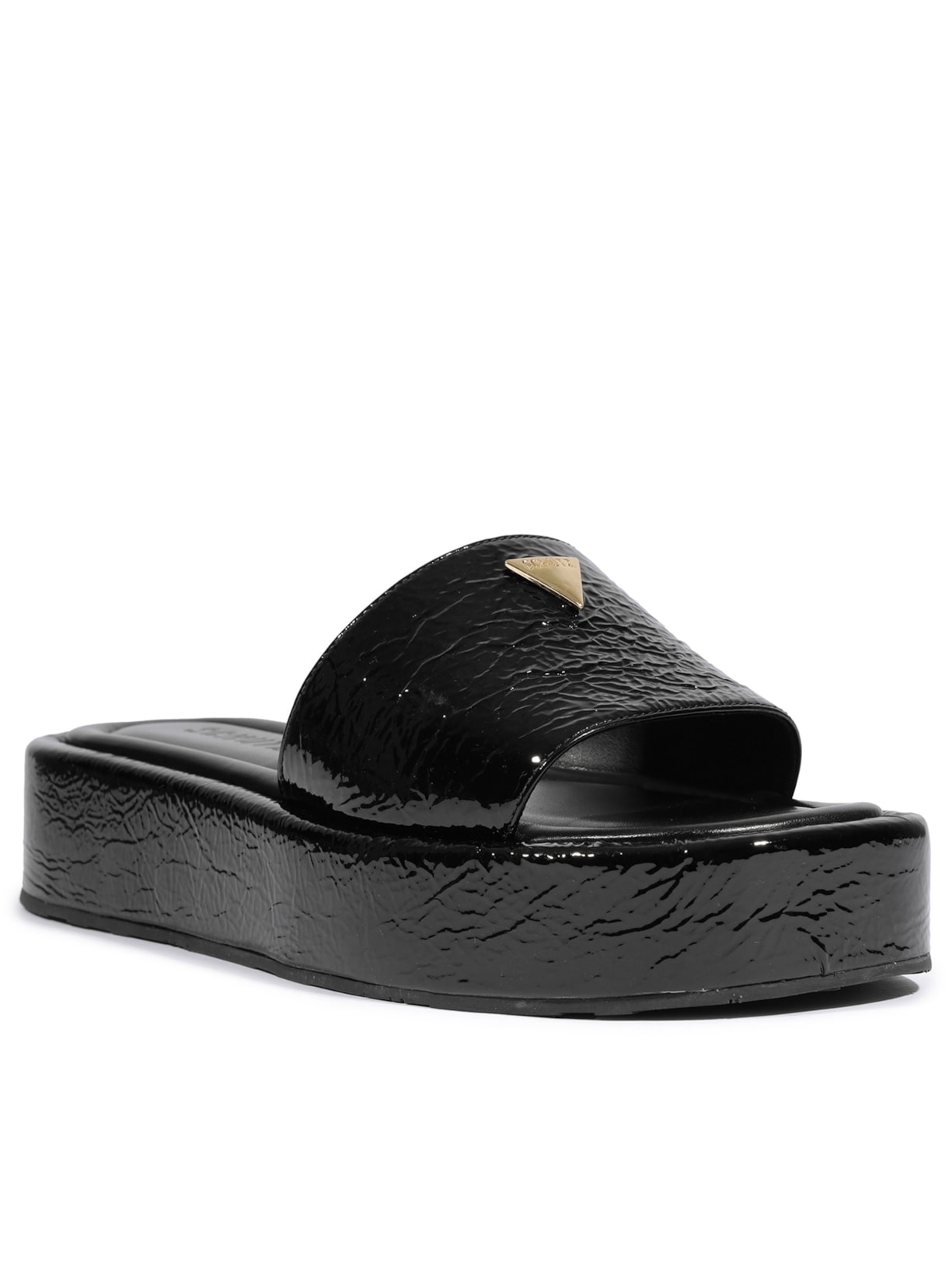 Sandália Feminina Papete Viena Couro Preto Schutz