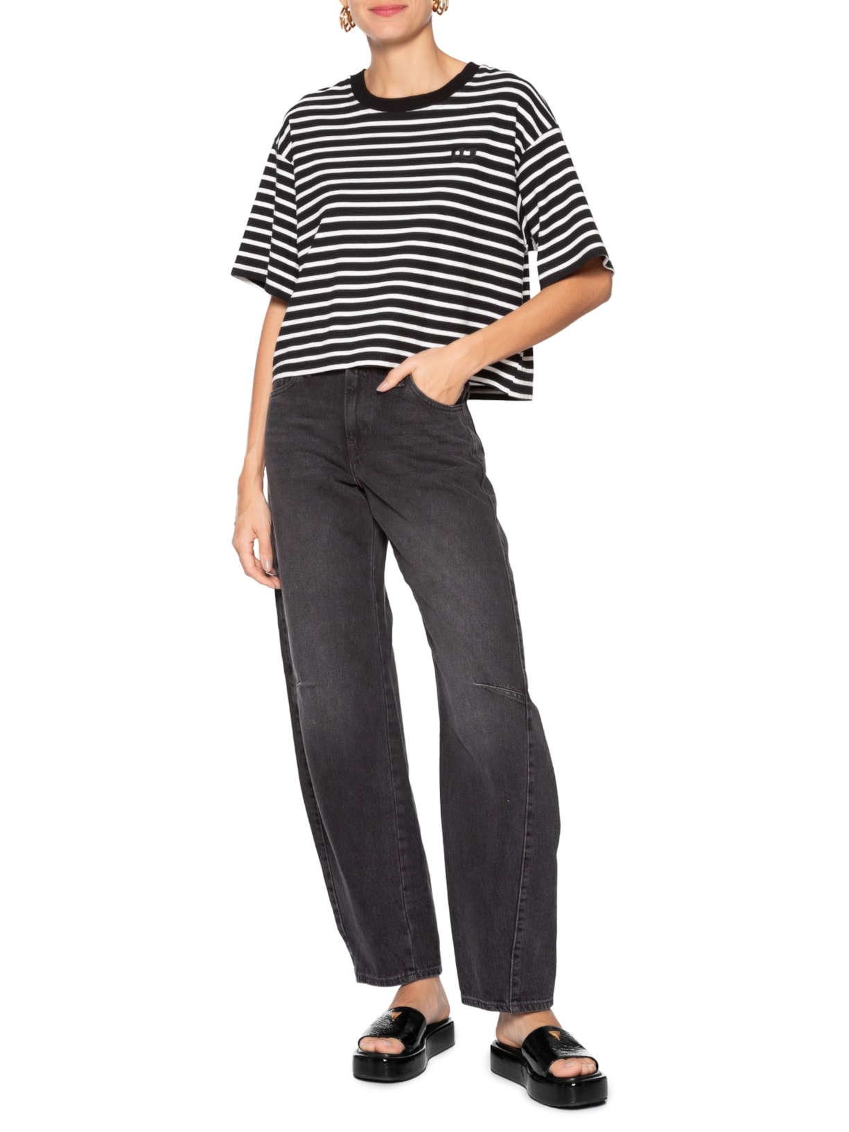 Sandália Feminina Papete Viena Couro Preto Schutz