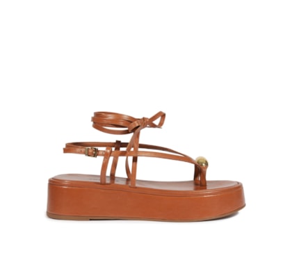 Sandália Feminina Papete Zadie Couro - Marrom