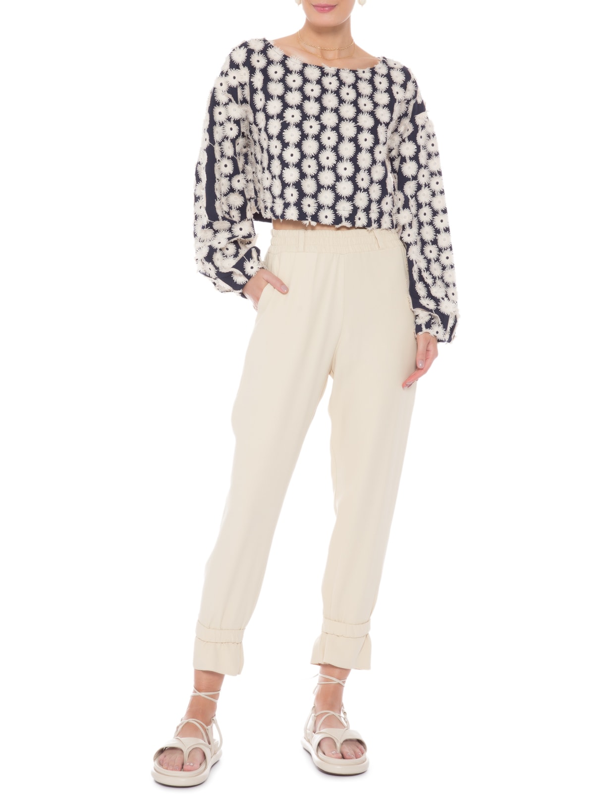 Sandália Feminina Pillow Pia Off White Room