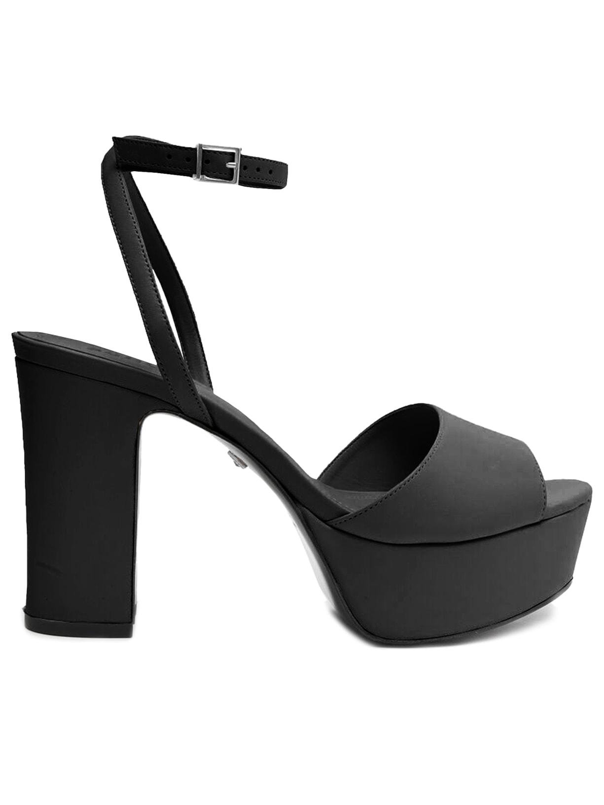 Sandália Feminina Plataforma Couro - Preto