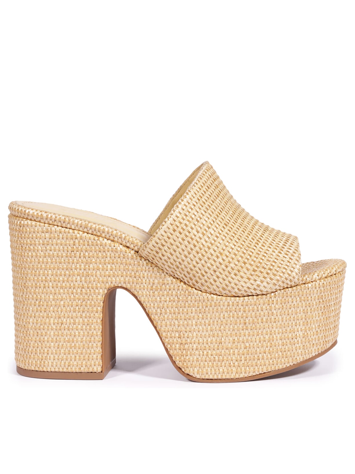 Sandália Feminina Plataforma Dalle Cutout Casual Ráfia - Bege