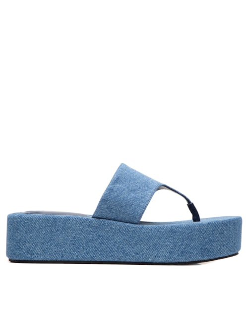 Sandália Feminina Plataforma Jeans Indigo - Azul