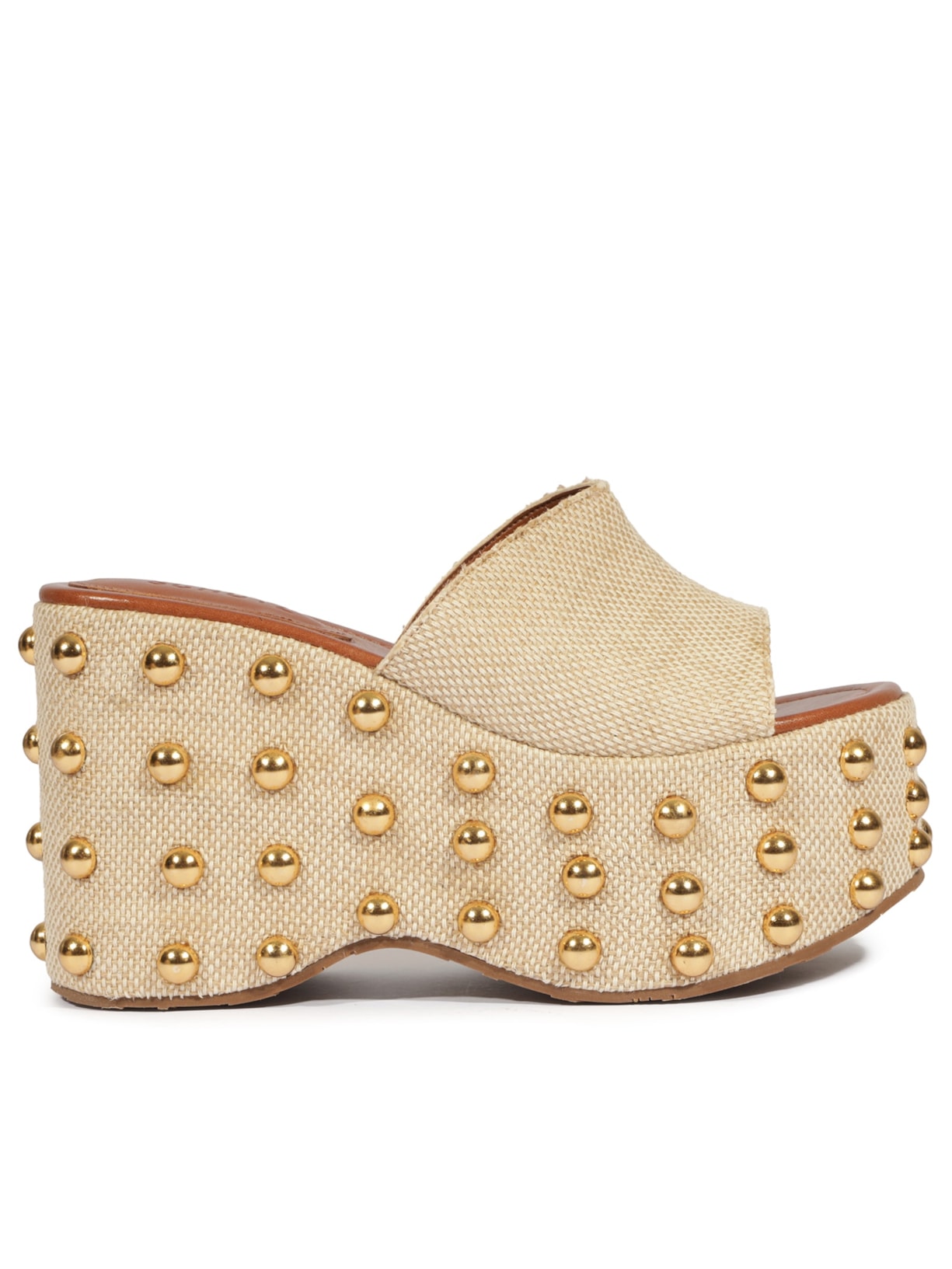 Sandália Feminina Plataforma Ráfia - Bege