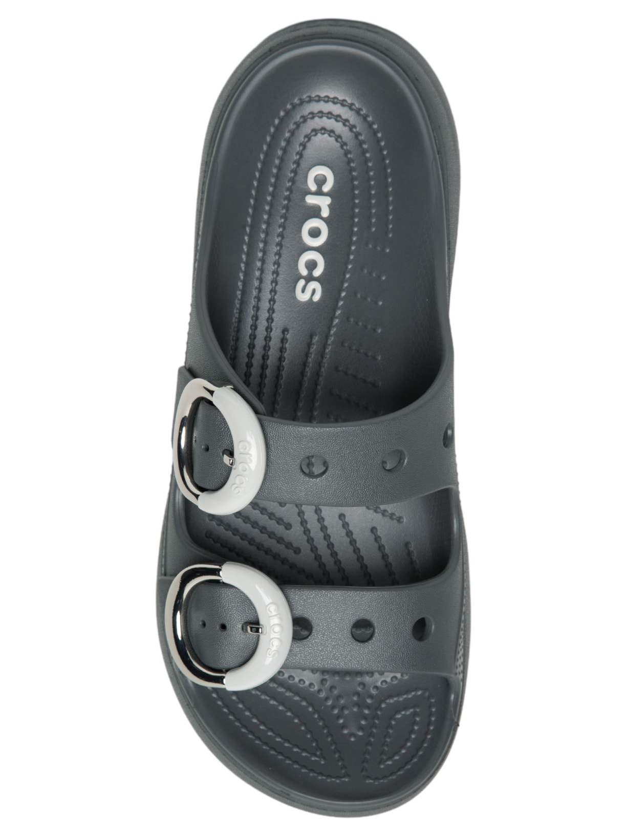 Sandália Feminina Plataforma Saturday Dipped Buckle Cinza Crocs