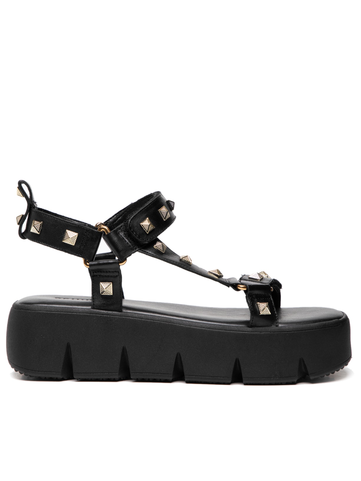 Sandália Feminina Plataforma Spike - Preto