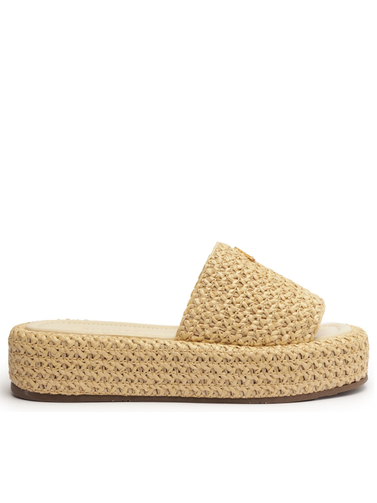 Sandália Feminina Plataforma Tramado - Bege