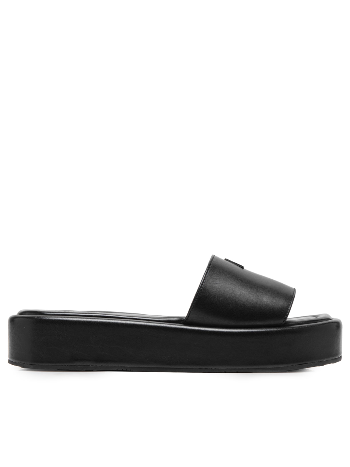 Sandália Feminina Plataforma Viena Couro - Preto