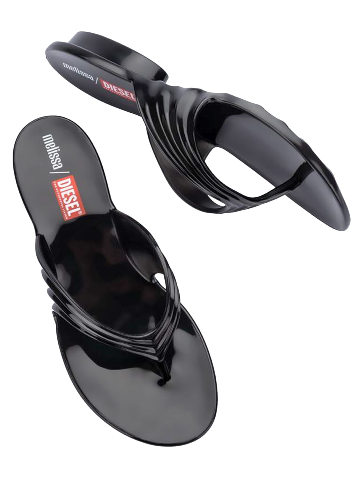 Sandália Feminina Quantum Thong Preto Melissa + Diesel